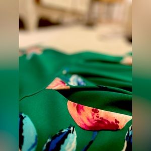 Green dress with flowers